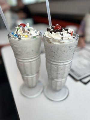 Oreo and m&m shakes