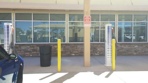 Vacuum cleaners outside car wash area