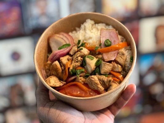 sweet chili chicken pasta (aka Asian bowl apparently)