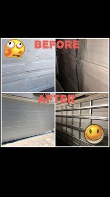 New 16/7 long panel white Miami Dade approved impact garage door . Boynton Beach Florida!!!