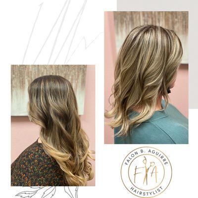 Balayage. 
Highlights.