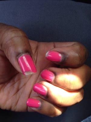 After a week of the gel manicure that suppose to last   3 weeks.