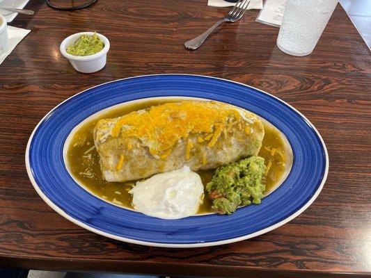 Chili Verde Burrito wet style