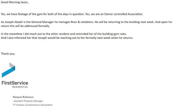 As Joseph Abadir is the General Manager he manages fines & violations.