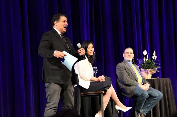 Neil DeGrasse Tyson, Tammy Ma and Peter Kelemen at the Isaac Asimov Memorial Debate at AMNH.