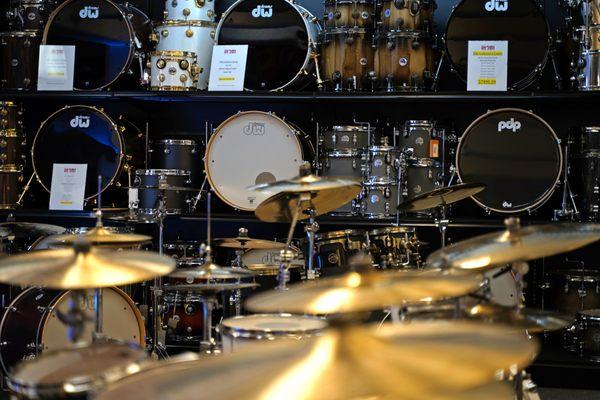 Drums & Accessories located on the second floor of the store, Drumheads, Sticks and hardware. Check it out!