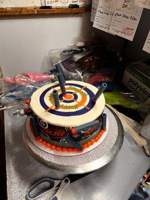 Nerf Birthday Cake!