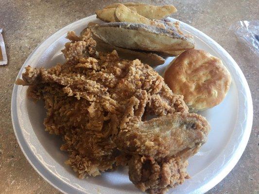 Spicy chicken was huge, hot and fried golden and crispy, but they wedges weren't this time.