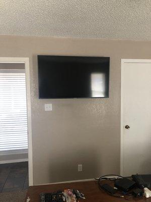 Tv mounted in bedroom. No wires!