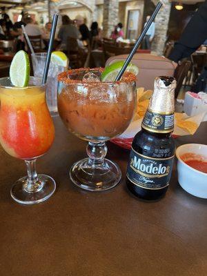 Mango and strawberry margarita  Michelada