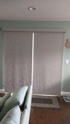 My beautiful roller shades for my sliding doors.