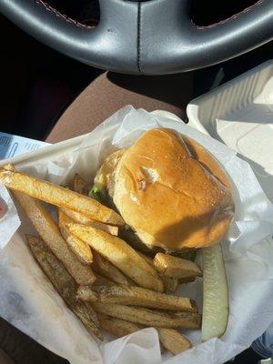 Burger and fries