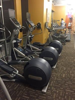 Lots of cardio equipment