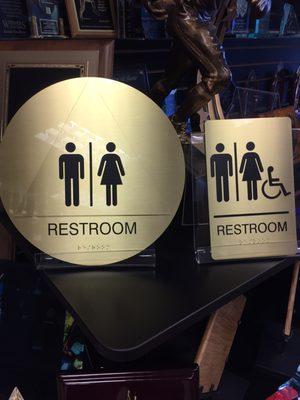 High end brass ADA braille signage.