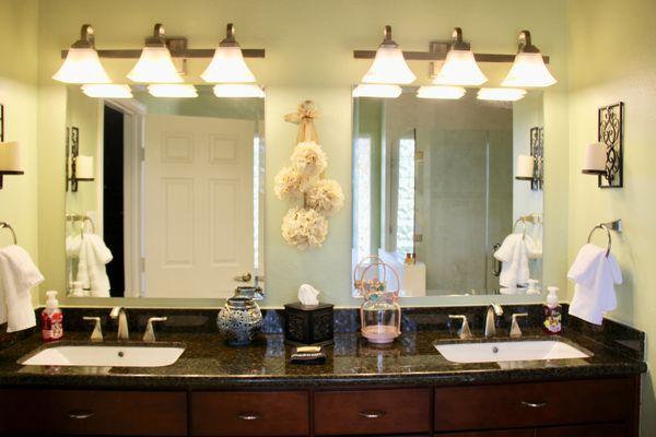 Double sinks in the Lantern Suite (in addition to the soaking tub and walk-in shower) give you a luxurious bathroom experience.