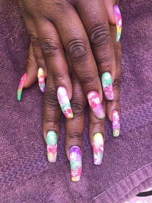 Spring Marble Nails