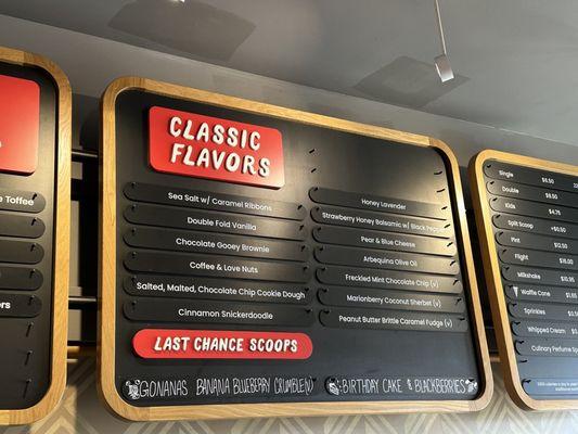 Classic Flavors and Last Chance Scoops