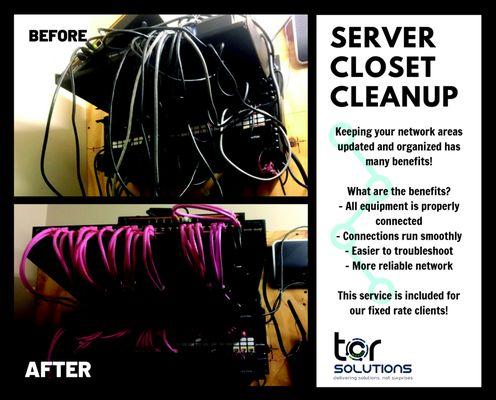 Let us help clean up your server closet!