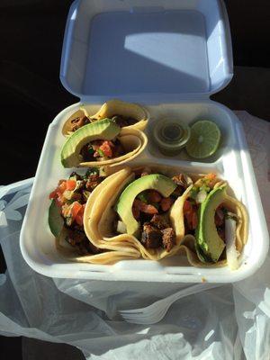 four tongue meat tacos