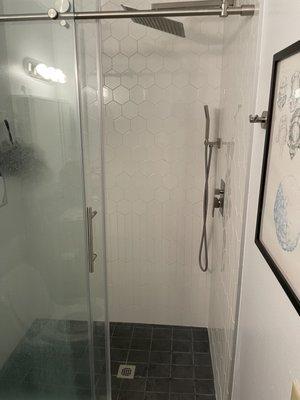 Rain shower and tile work