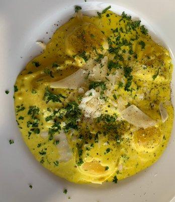 Lobster Ravioli in a Saffron Cream Sauce