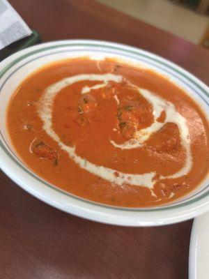 Butter Chicken With Rice and Naan