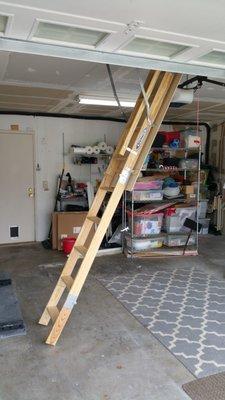 attic ladder for additional storage access