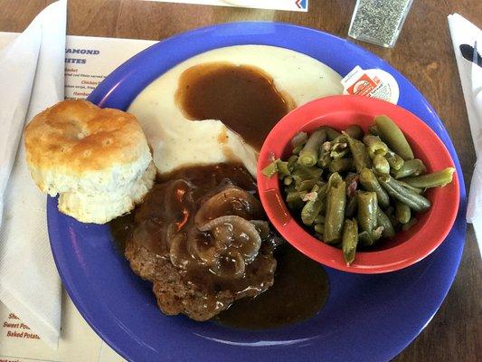 Hamburger steak plate.