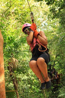 Zip lining in Cancun Mexico mountains