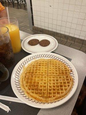 Waffle and sausage Pattie's