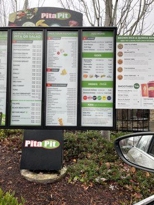 Drive thru menu