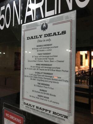 Daily specials