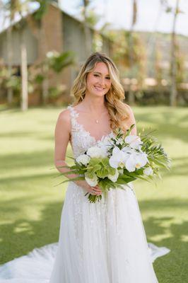 Hawaii Wedding Makeup and Hair at Waimea Valley, Oahu