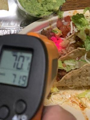 Actual temperature of tacos, probably should be reported