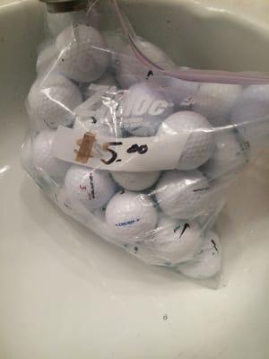 $5 recycled golf balls. I'm bleaching them.