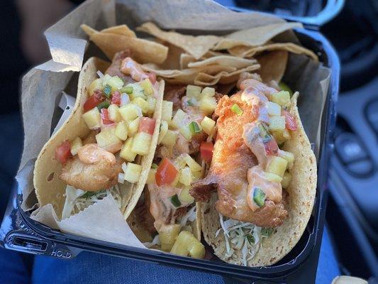 Fried Fish Tacos- ask for extra sauce on the side