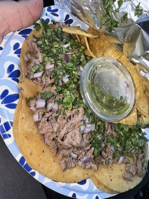 Carne asada tacos....