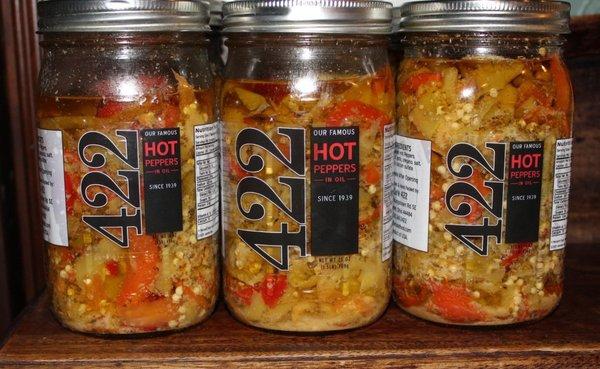 Homemade Hot peppers in oil