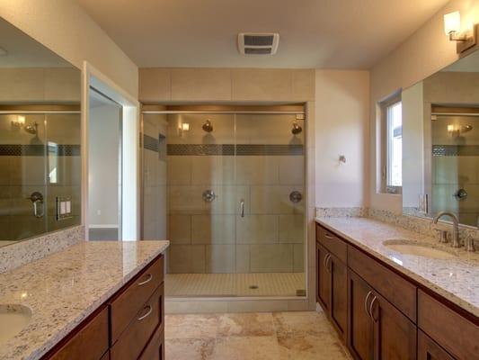 3rd floor is virtually entirely Master Suite. Note the enormous frameless walk in shower with dual shower heads:)