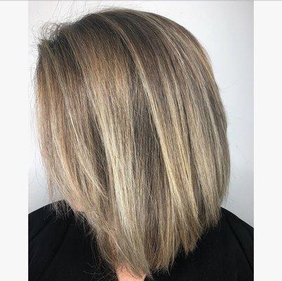 Balayage and lob cut