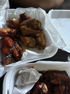 Lemon pepper and bbq wings..