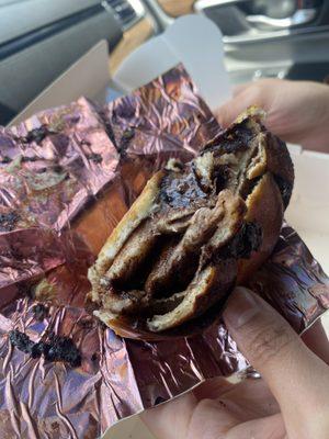 Sticky decadent dark chocolate adzuki shoku-bun