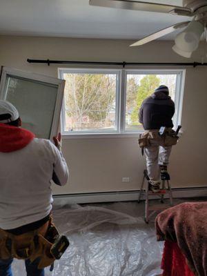 Installation of the bedroom windows