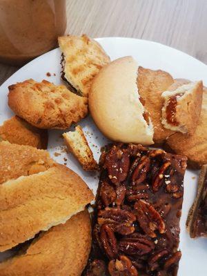 Cookies and bars on plate yum