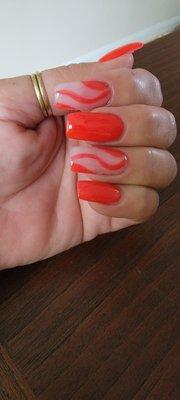 My red nails with a twist! By Vivian