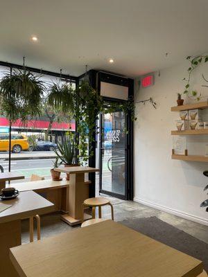 interior of the shop. seating and charging available