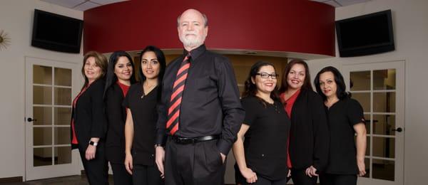 Cosmetic & General Dentistry Team (L-R) Anna, Erika, Ruby, Dr. Miller, Danielle, Jaymi, Patty