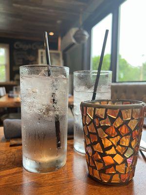 Soda water and cute tea light