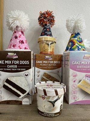 Puppy birthday & gotcha day cake mixes, pans, hats & bandannas