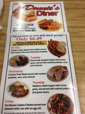 Check the reasonable price of the Daily Specials, which are indicative of the value of their meals.